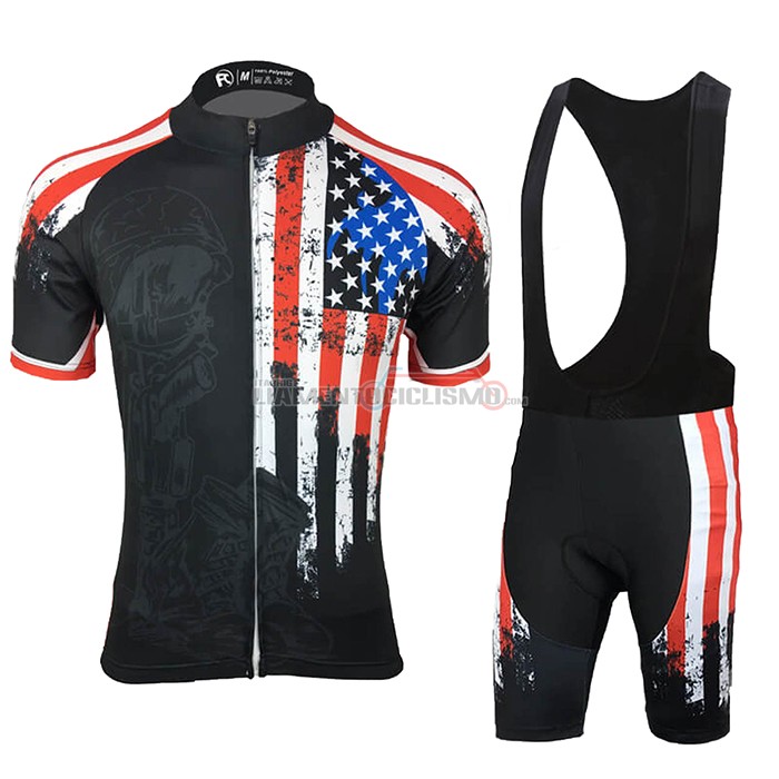 Abbigliamento Ciclismo USA Manica Corta 2021 Nero